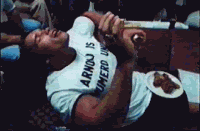 Arnold numero uno smoking weed GIF