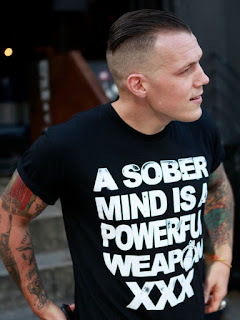 A Sober Mind Is A Powerful Weapon XXX Straight Edge worn by Richie Hardcore. PYGOD.COM