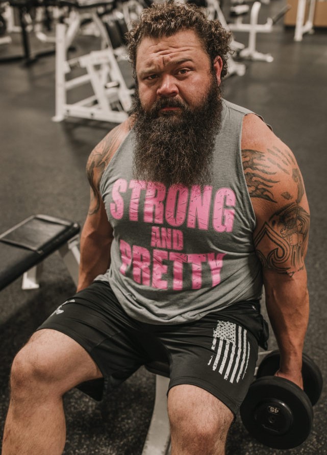 Robert Oberst pink Strong and Pretty tank top. PYGear.com