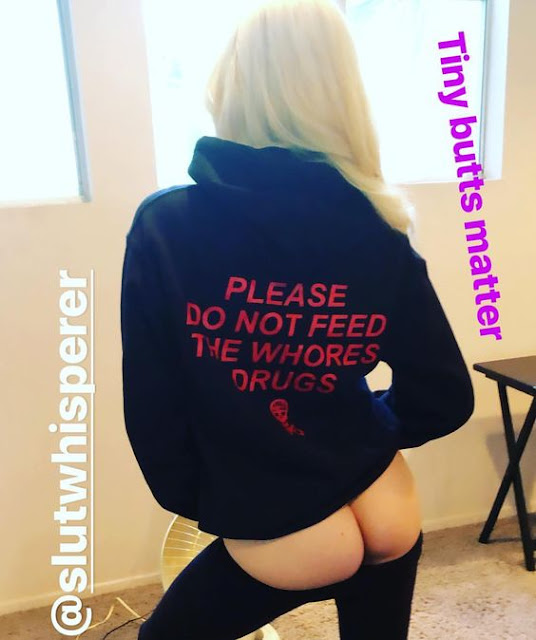 Please Do Not Feed The Whores Drugs hoodie as worn by porn star Carolina Sweets. PYGear.com