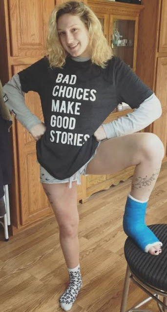 Bad Choices Make Good Stories shirt as worn by AEW wrestler Kris Statlander.  PYGear.com