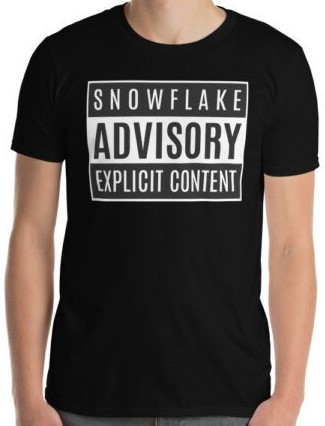 Snowflake ADVISORY Explicit Content t-shirt. PYGear.com