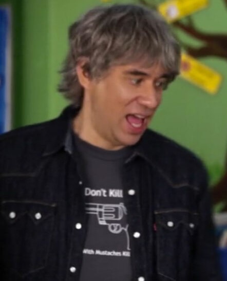 Guns Don't Kill People Guys with Mustaches Kill People revolver gun t-shirt Portlandia