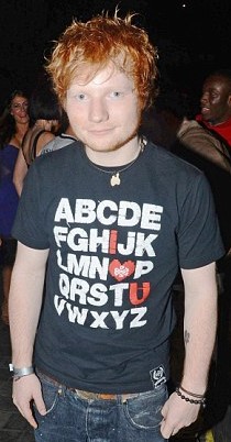 ABCD I Heart U t-shirt as worn by Ed Sheeran