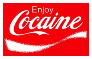 Enjoy COCAINE Geezer Butler sticker Black Sabbath Snowblind COKE-Cola