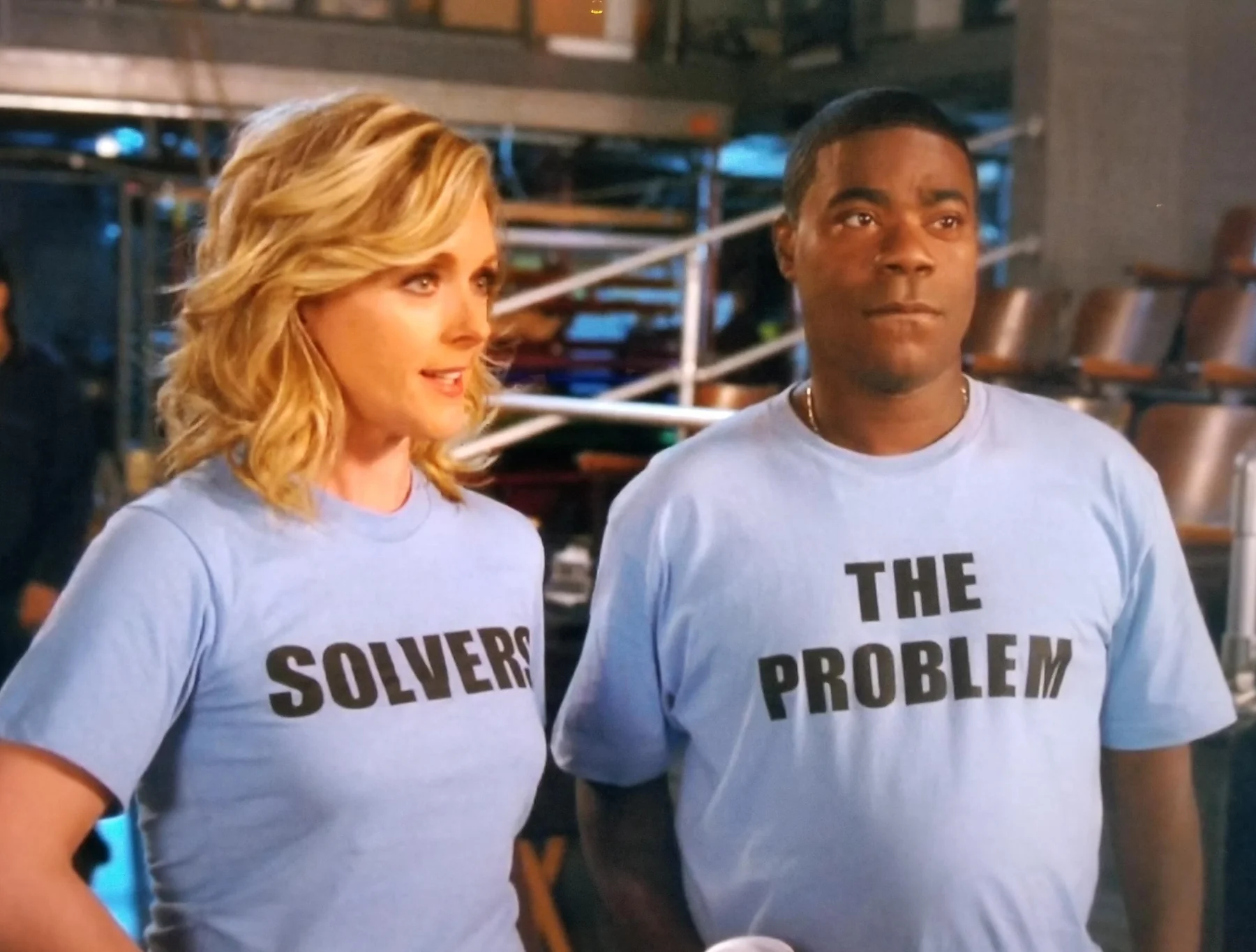 The Problem Solvers couple matching t-shirts