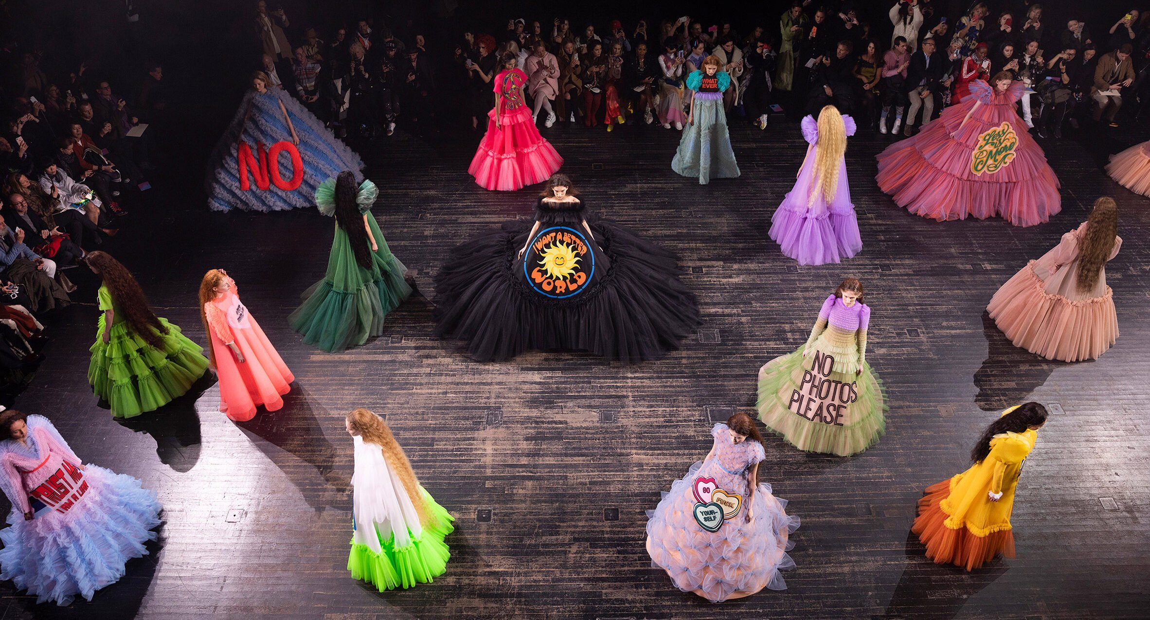 Viktor Rolf couture Paris dresses slogans couture meme