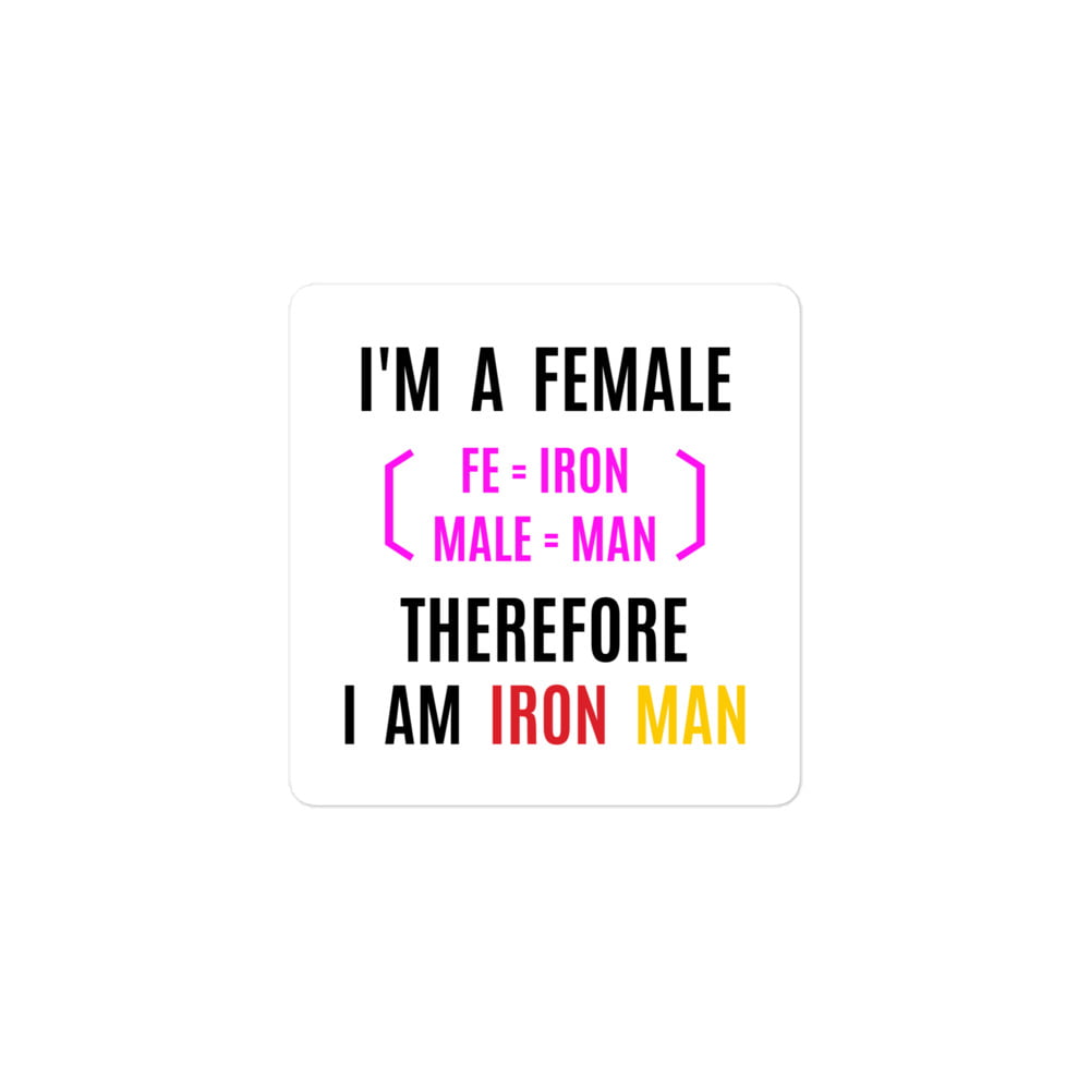 Female Iron Man Fe Iron Male Man Sticker Pygear