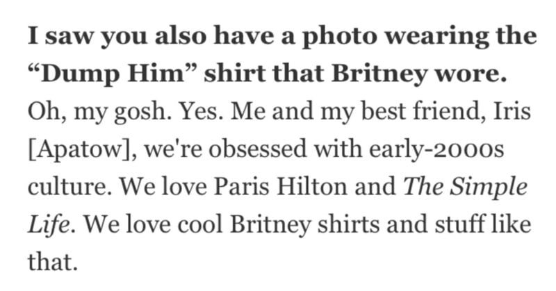 Olivia Rodrigo about the Britney Spears Dump Him shirt