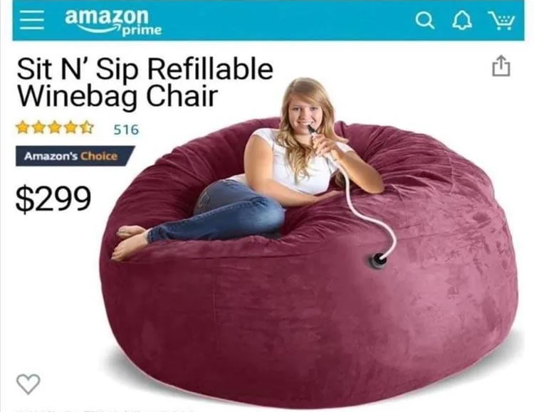 Sit N' Sip Refillable Winebag Chair