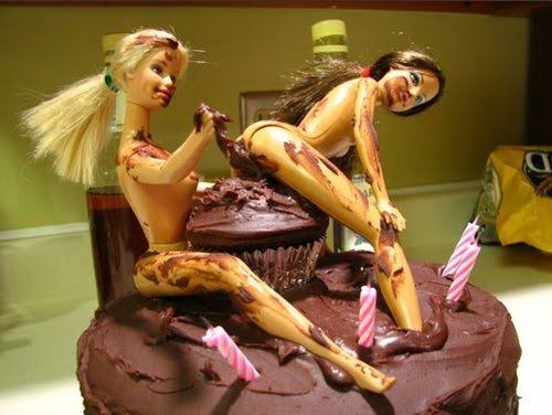 2 Girls 1 Cup Barbies chocolate cake