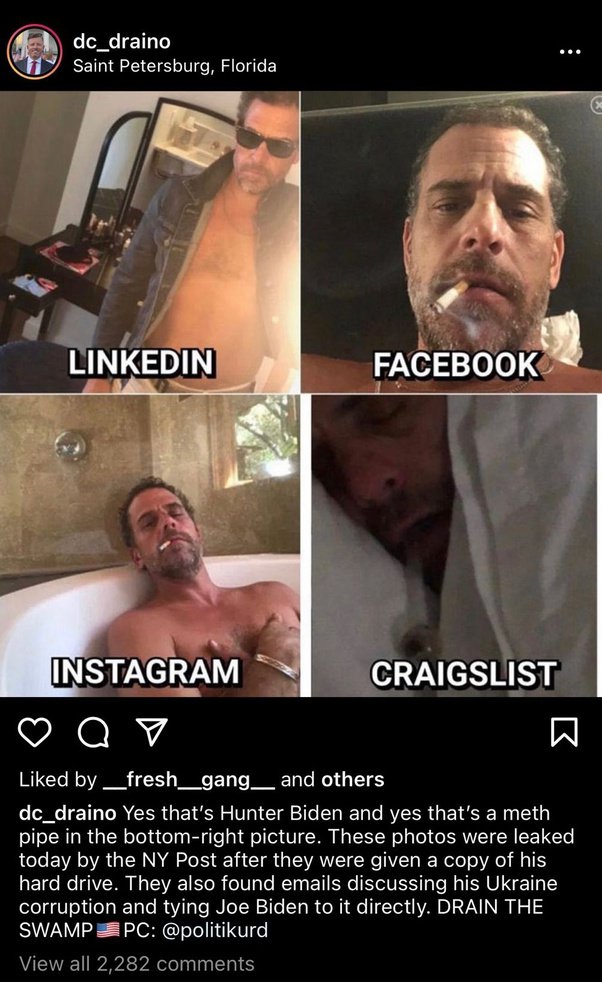 Hunter Biden crack hookers meme