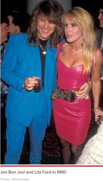 Jon Bon Jovi and Lita Ford 1990