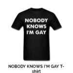 nobody knows i'm gay t-shirt