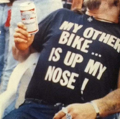 My Other Bike Is Up My Nose cocaine drugs biker slogan. PYGear.com
