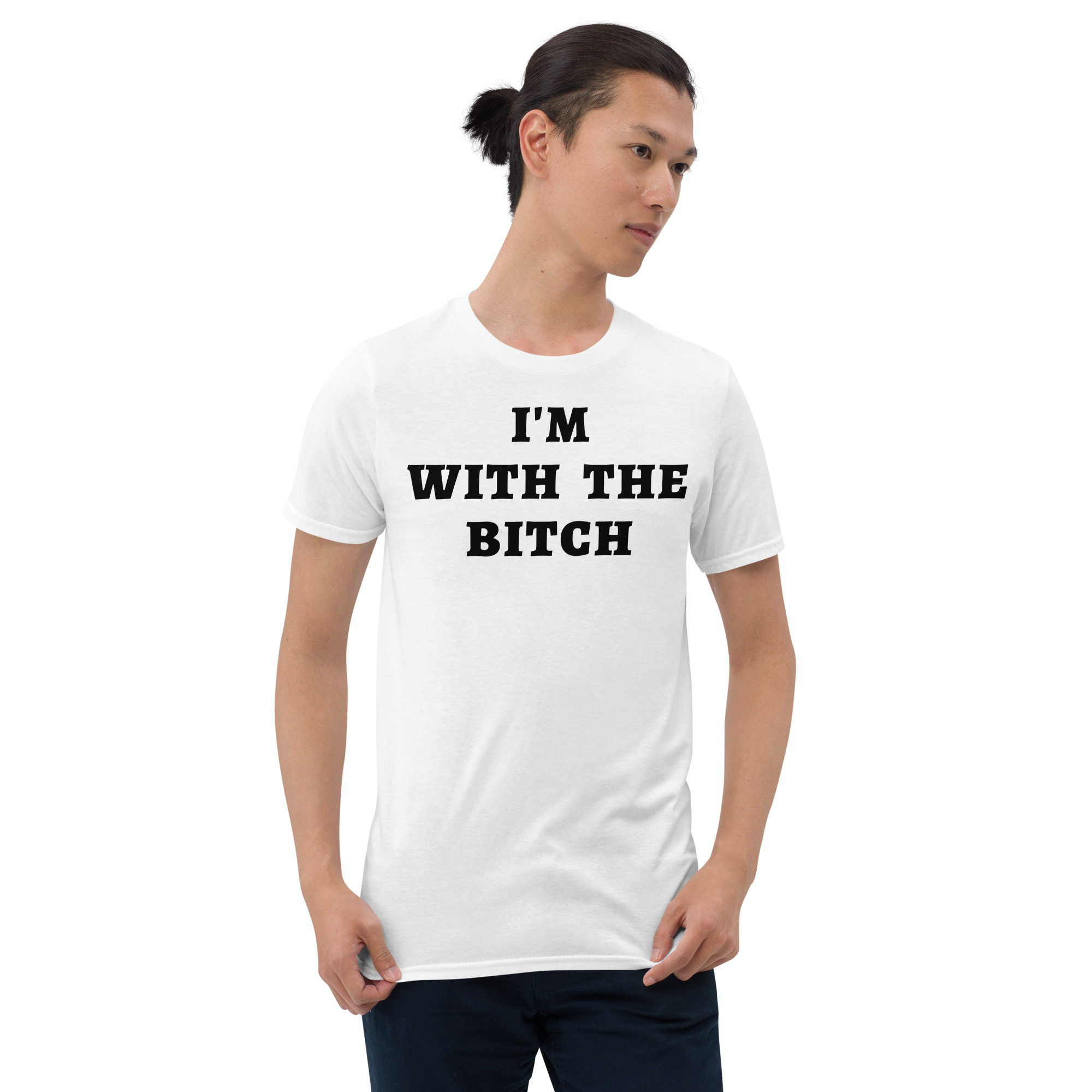 I'M WITH THE BITCH (couple matching tees) T-Shirt - Image 4