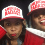 AMERICAN BADASS Red White and Blue Trucker Hat drunk chicks