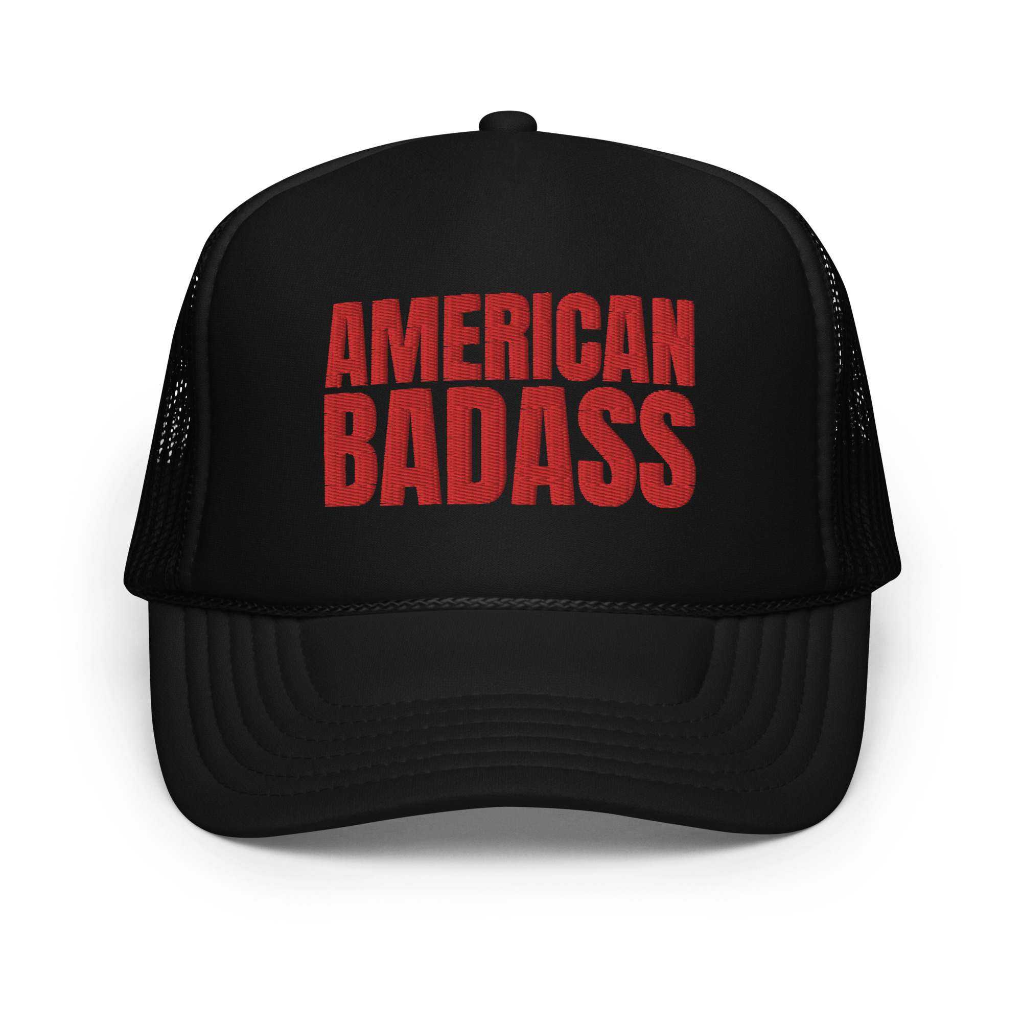 AMERICAN BADASS Red White and Blue Embroidered Trucker Hat - Image 5