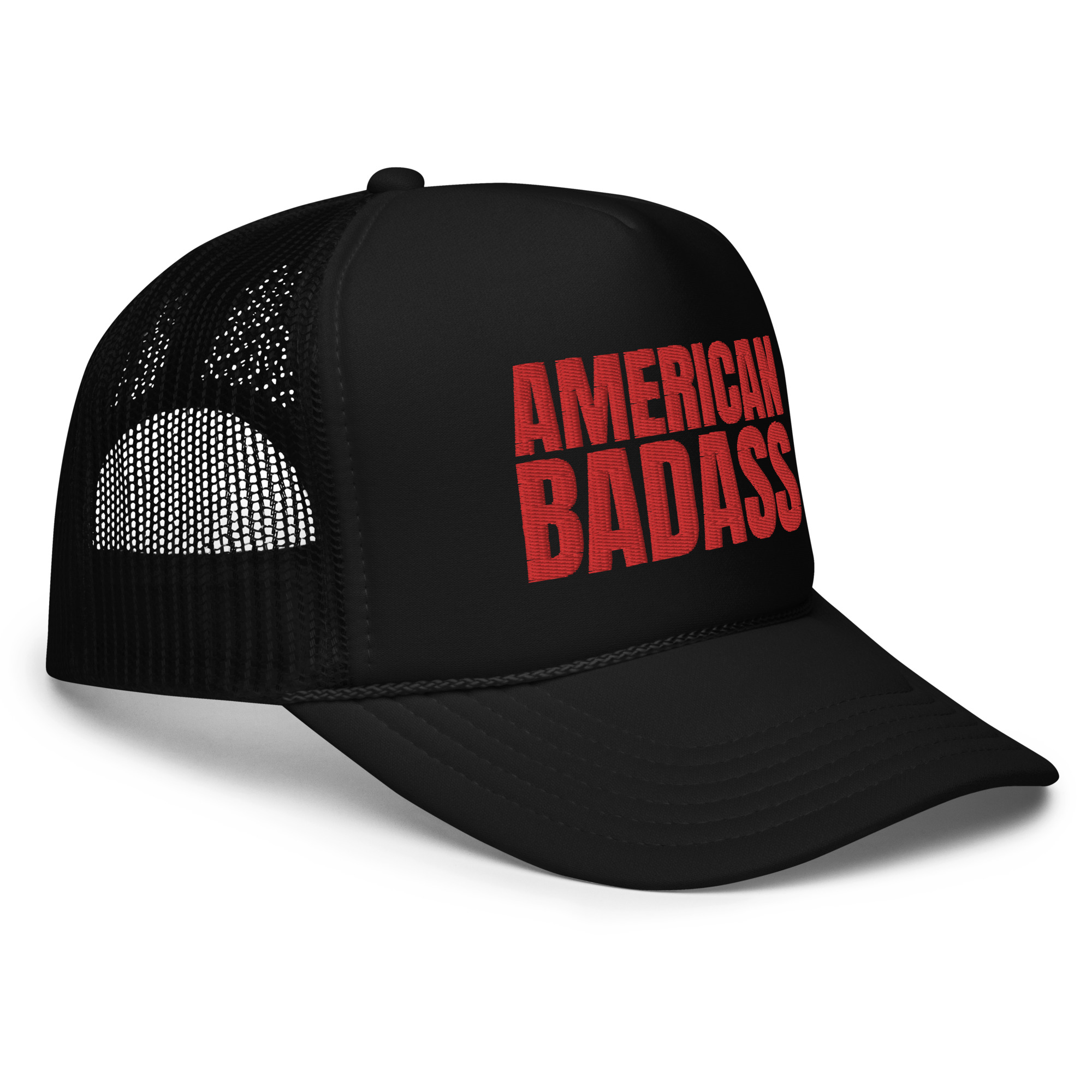 AMERICAN BADASS Red White and Blue Embroidered Trucker Hat - Image 7