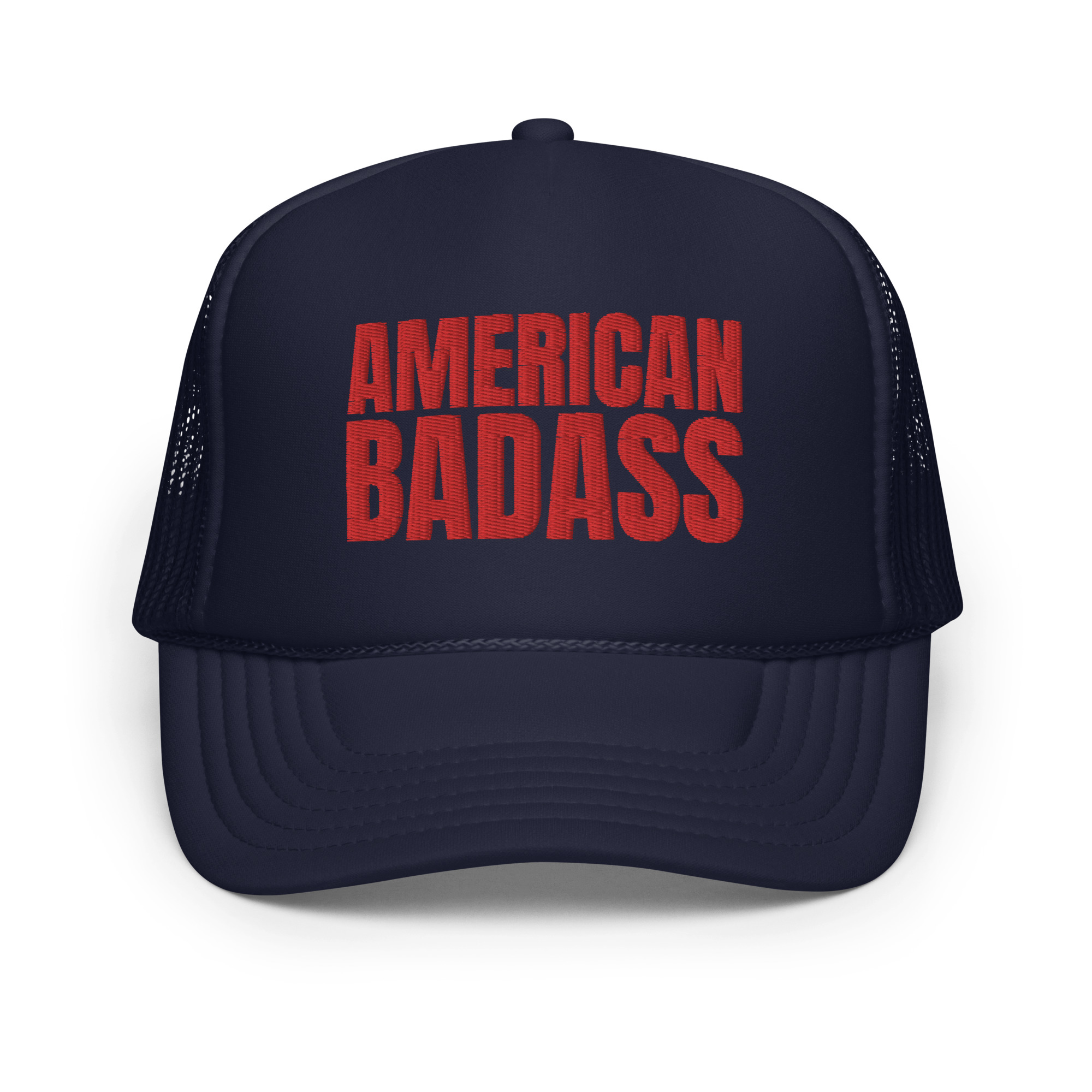 AMERICAN BADASS Red White and Blue Embroidered Trucker Hat - Image 11