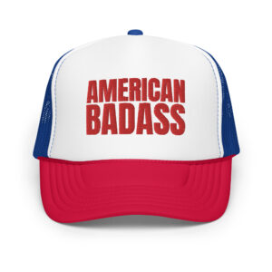AMERICAN BADASS Red White and Blue Embroidered Trucker Hat