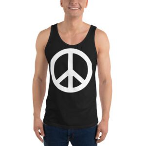 Big White Peace Sign Tank Top