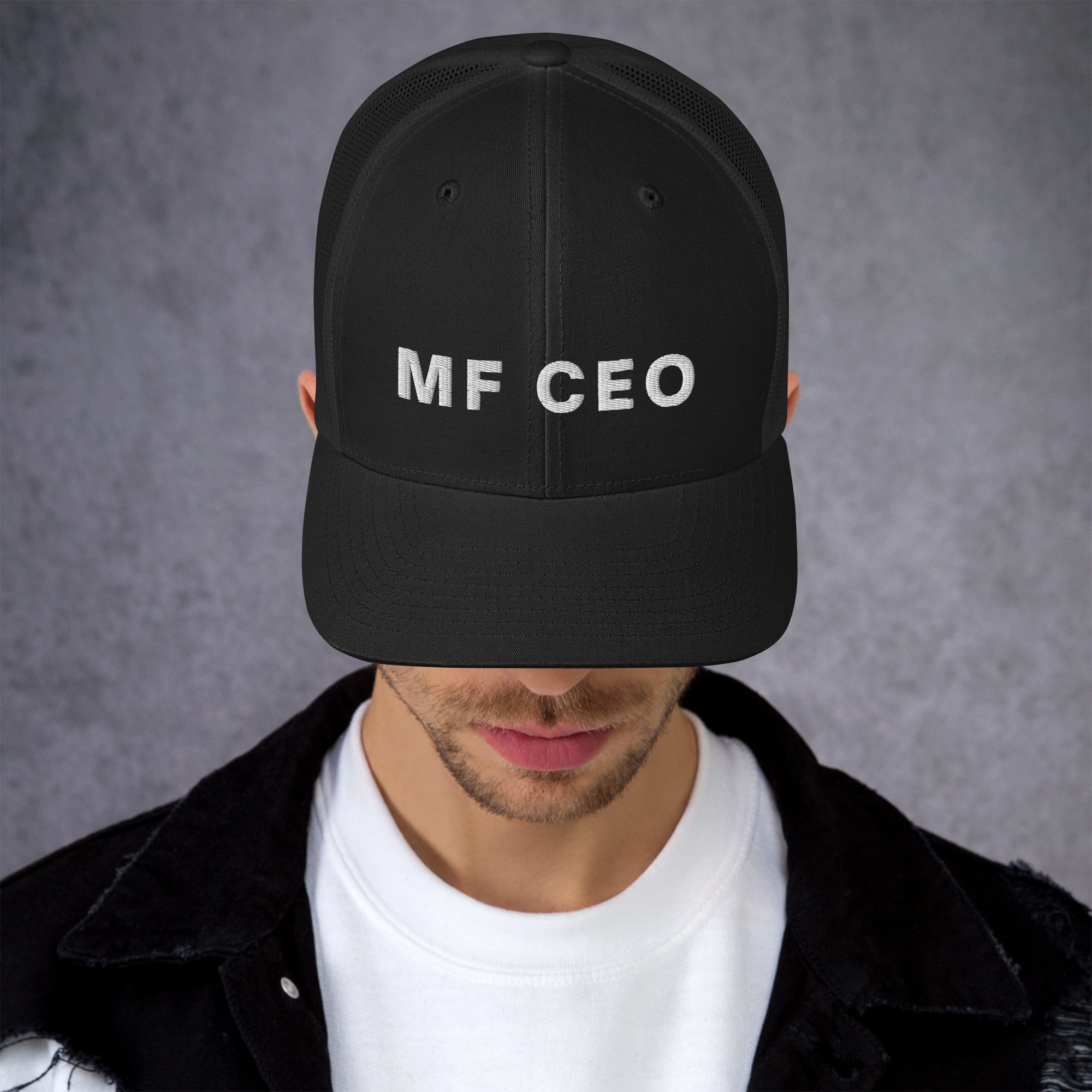 MF CEO Mother Fucking CEO Trucker Cap (3D Puff Embroidery) - Image 2