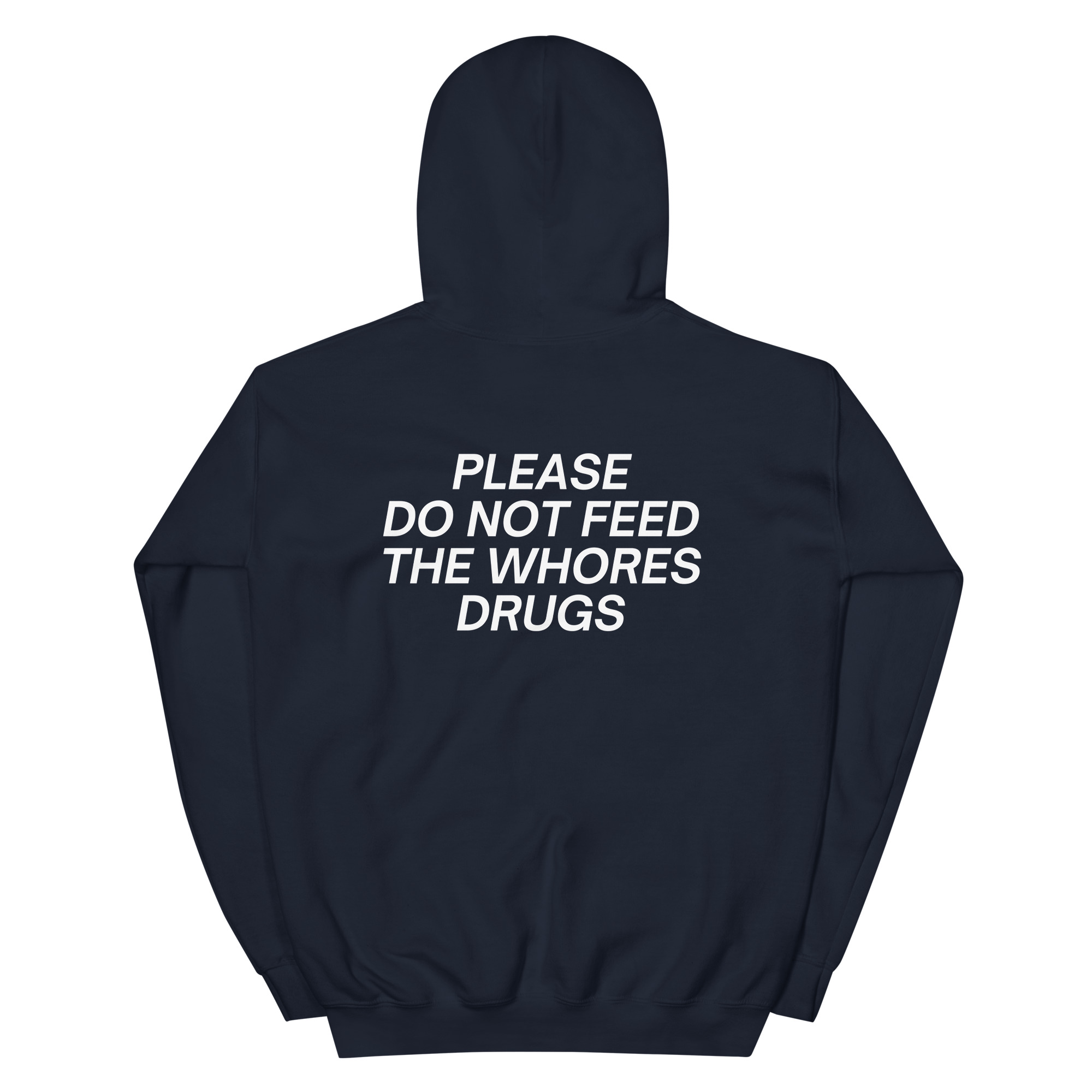 PLEASE DO NOT FEED THE WHORES DRUGS (Front + Back) Hoodie - Image 10