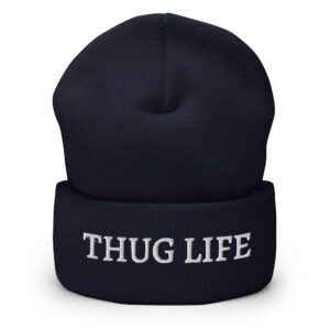 Alternative view of Tupac THUG LIFE beanie hat (3D Puff Embroidery)