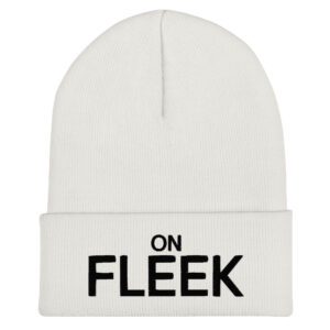 ON FLEEK Beanie hat (embroidered text)