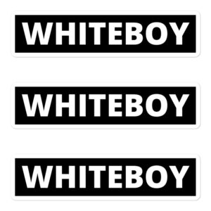 WHITEBOY (in white letters) Sticker Pack