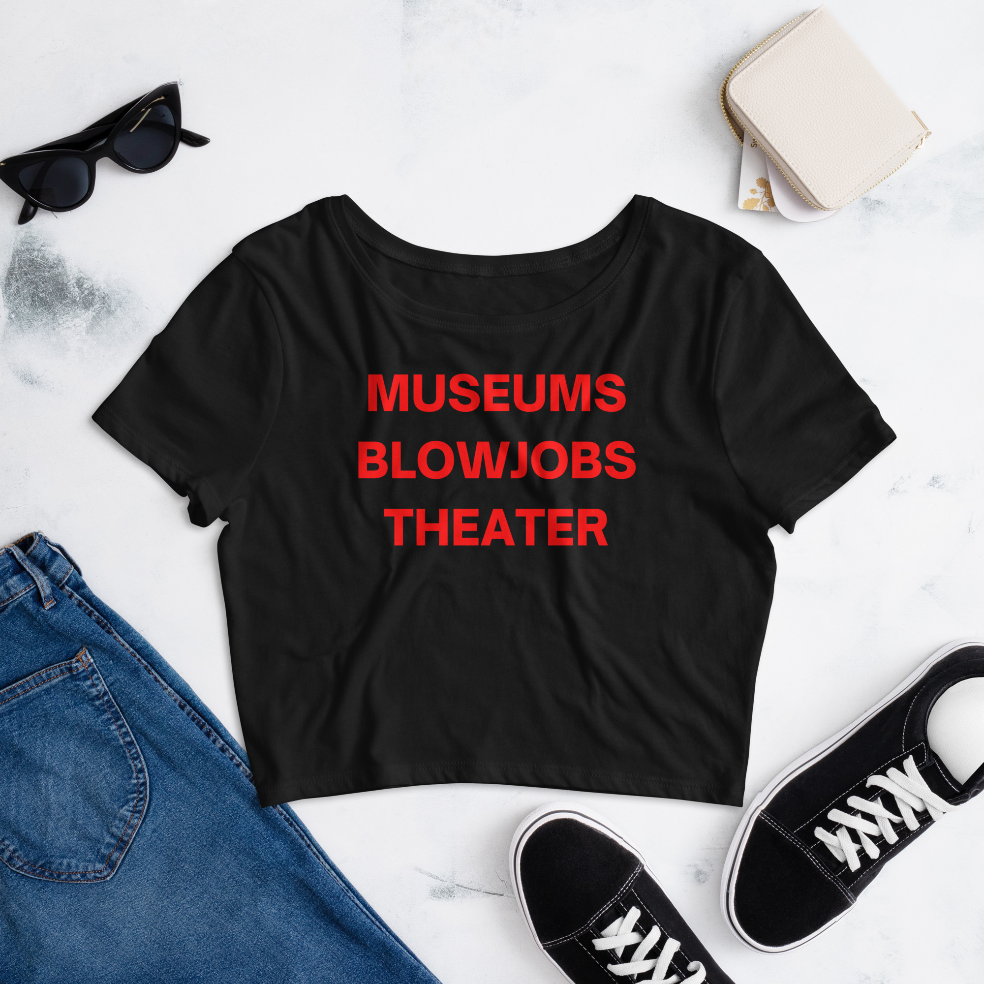 Miley Cyrus MUSEUMS BLOWJOBS THEATER Crop Top Tee - Image 3