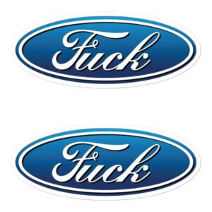 Ford Fuck Parody Logo Sticker Pack