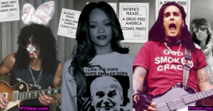 Best Slash T-Shirts... Keith Richards Drug Free America... Best Of Nikki Sixx... Rihanna & The Pope On Dope. PYGear.com