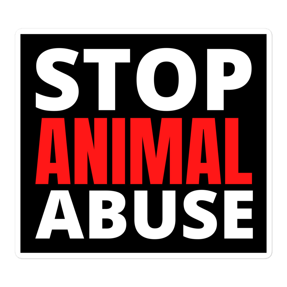 STOP ANIMAL ABUSE Sticker - PYGear.com