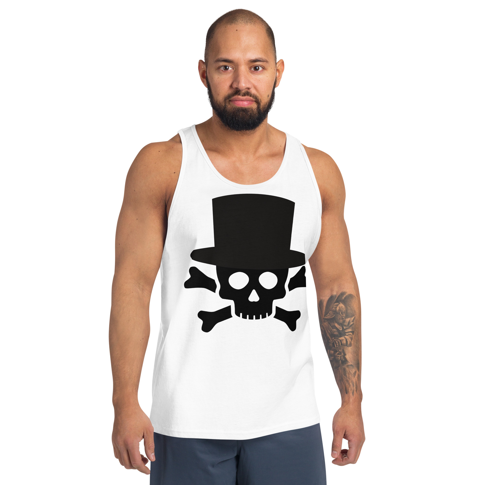 Skull and Bones with Top Hat Tank Top - Image 2