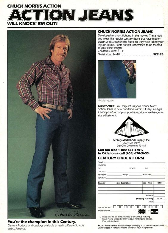 Chuck Norris Action Jeans. PYGear.com