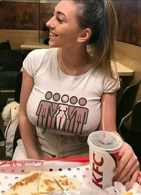 Quesadillas at KFC big boobs girl meme