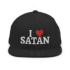 I Love SATAN – I Heart SATAN Embroidered Flat Brim Hat