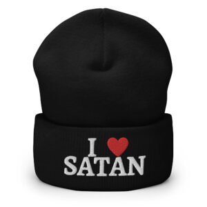 I Love SATAN – I Heart SATAN Beanie Hat (Embroidered)