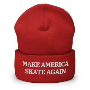 MAKE AMERICA SKATE AGAIN Red Beanie hat (Embroidered)