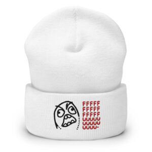Rage Guy FFFFF UUUUU Meme Embroidered Beanie