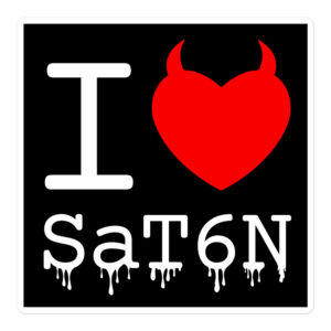 I Love SaTaN sticker | Heart with Devil Horns