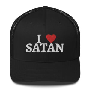 I Love SATAN – I Heart SATAN Trucker Hat (Embroidered)