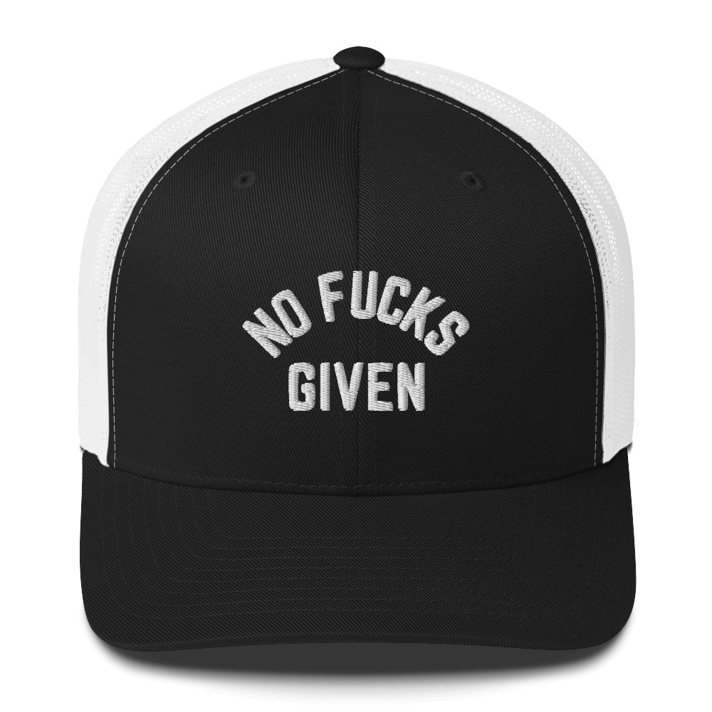 NO FUCKS GIVEN Trucker Hat (Embroidered) - Image 4