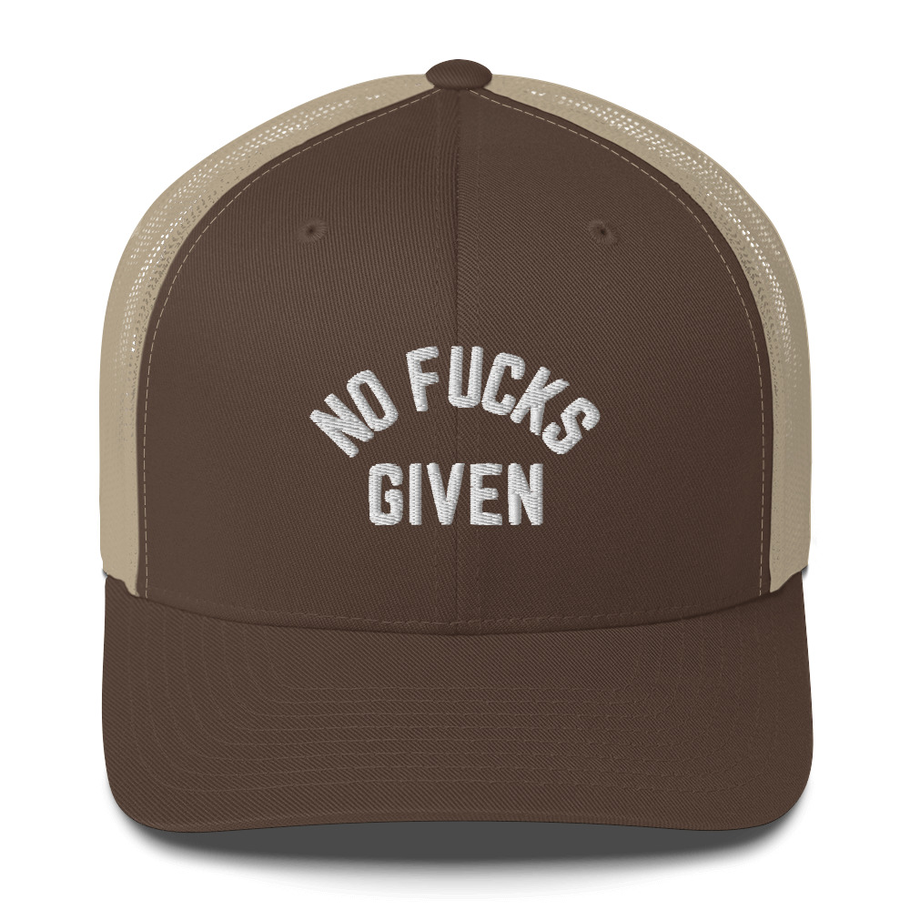 NO FUCKS GIVEN Trucker Hat (Embroidered) - Image 6