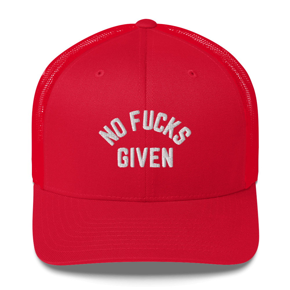 NO FUCKS GIVEN Trucker Hat (Embroidered) - Image 5
