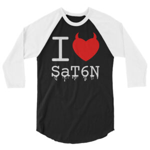 I Love SaTaN 3/4 raglan shirt | Heart with Devil Horns