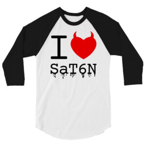 I Love SaTaN raglan shirt | Heart with Devil Horns