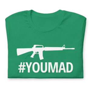Alternative view of Machine Gun #YOUMAD t-shirt